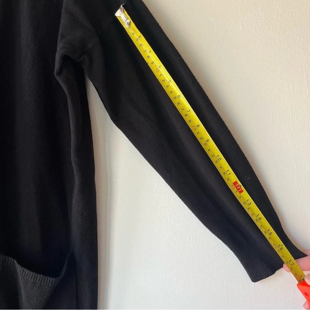 Dreamers by Debut Black Longline Open Front Cardigan Women’s M/L Pockets Cozy - Picture 6 of 9
